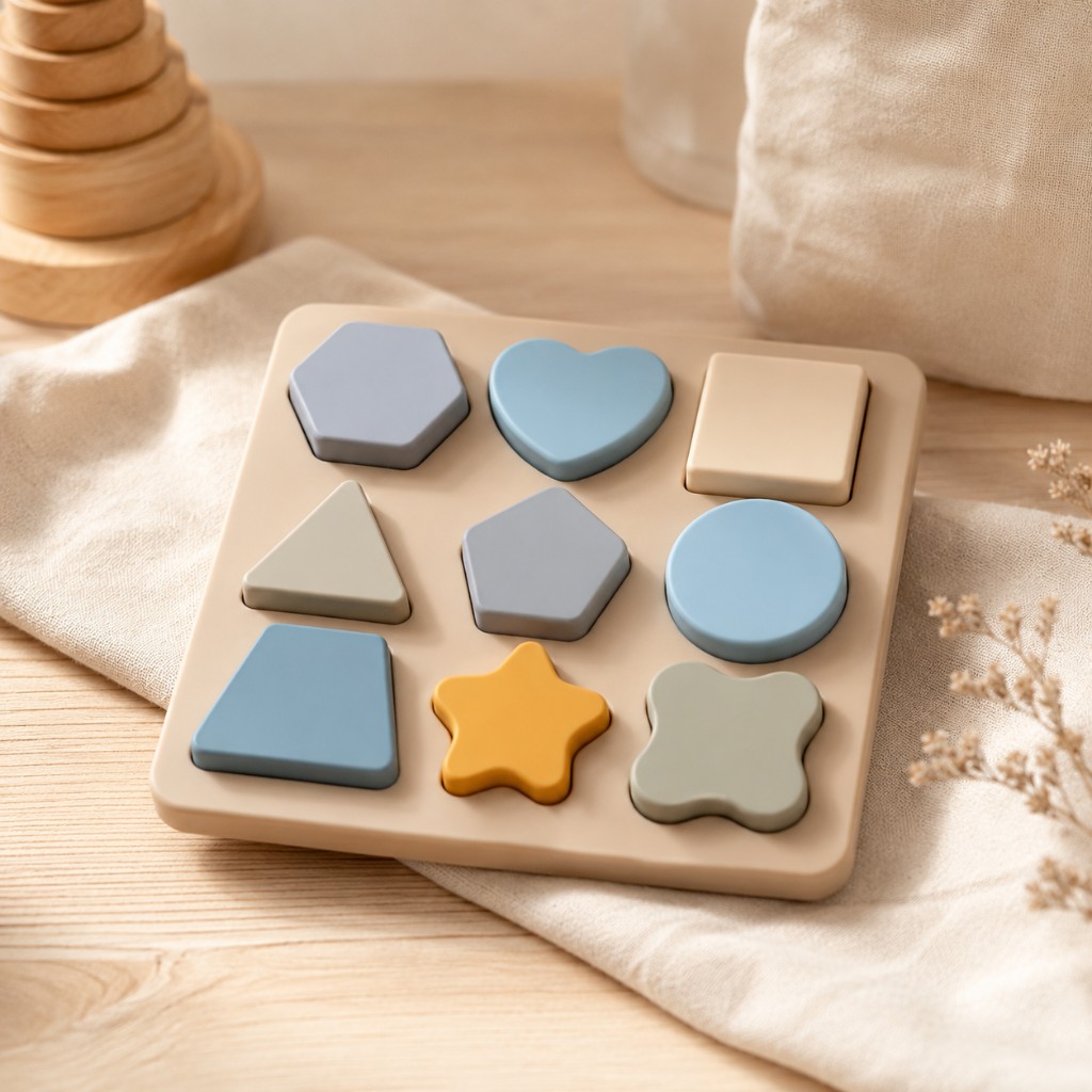 Kind speelt met vormen puzzel